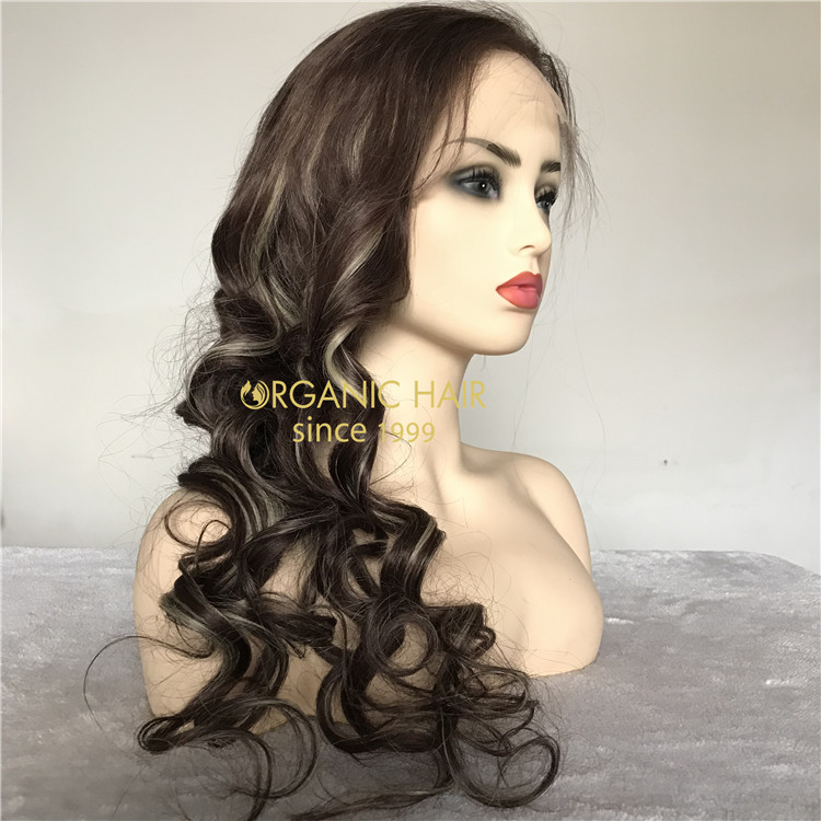 Human piano color full lace wigs beautiful and cheap X142